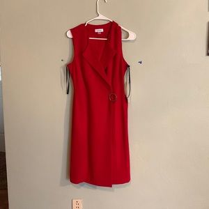 Here is a red dress Calvin Klein. With tag
